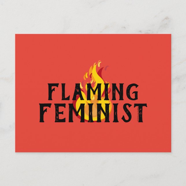 Flaming Feminist RBG Feminism Flames 20 Base Desig Postcard (Front)