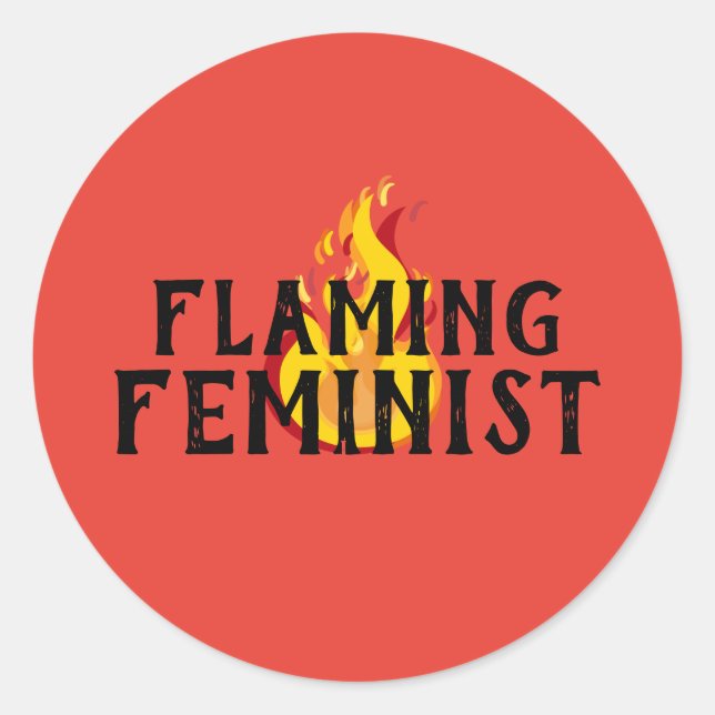 Flaming Feminist RBG Feminism Flames 20 Classic Round Sticker (Front)