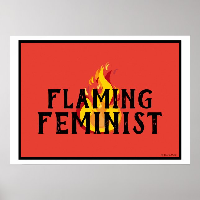 Flaming Feminist RBG Feminism Flames 20 Poster (Front)