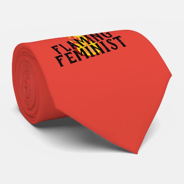 Flaming Feminist RBG Feminism Flames 20 Tie (Rolled)