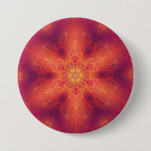 Flaming Fiery Phoenix Burning Snowflake 3 Inch Round Button