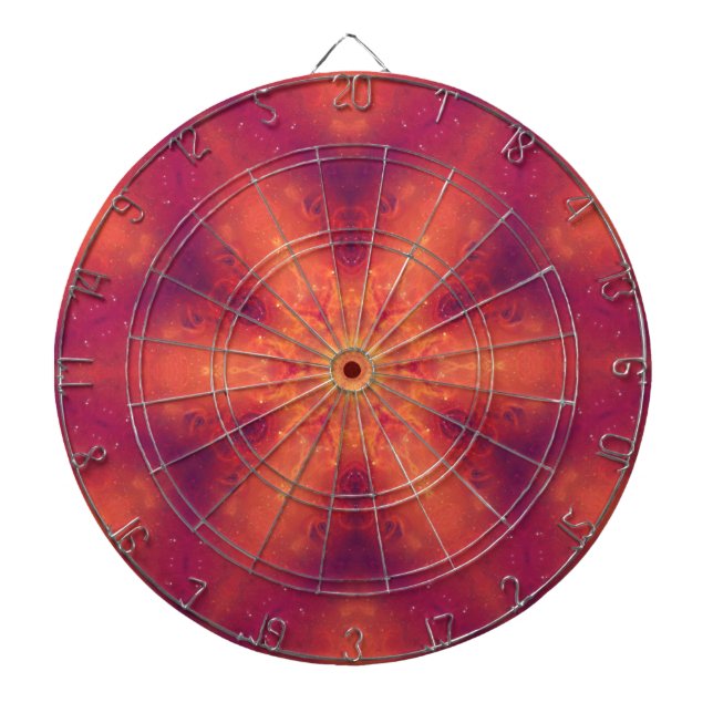 Flaming Fiery Phoenix Burning Snowflake Dartboard (Front)