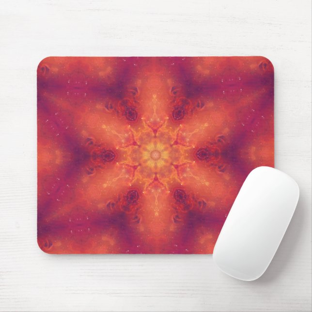 Flaming Fiery Phoenix Burning Snowflake Mouse Pad (With Mouse)