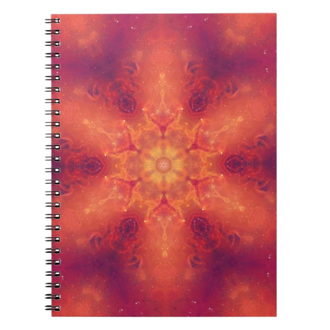 Flaming Fiery Phoenix Burning Snowflake Notebook (Front)