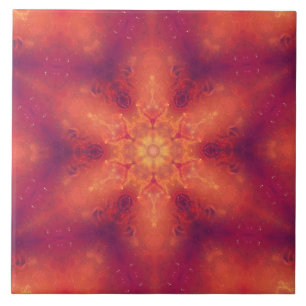 Flaming Fiery Phoenix Burning Snowflake Tile