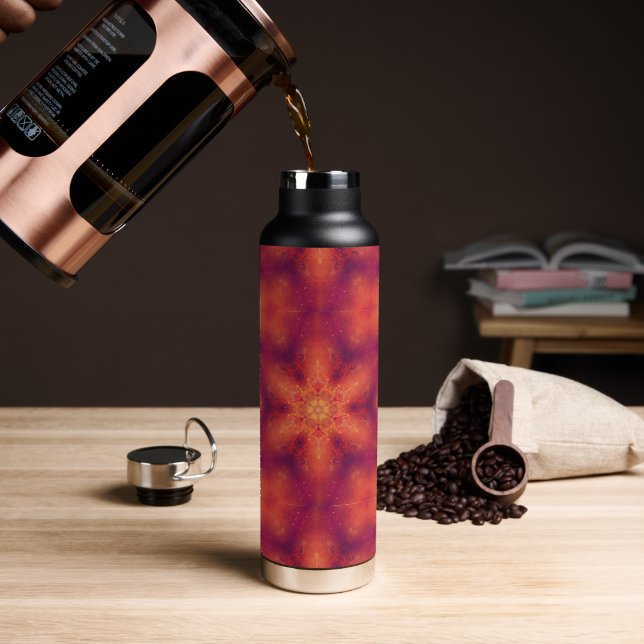 Flaming Fiery Phoenix Burning Snowflake Water Bottle (Coffee)