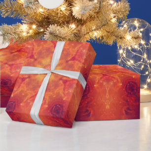 Flaming Fiery Phoenix Burning Snowflake Wrapping Paper