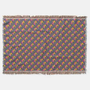 Flaming Fire (orange to pink) Throw Blanket