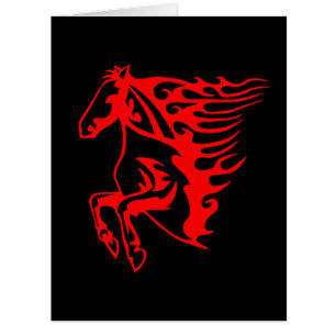 Flaming Fire Red Bronco Mustang Wild Horse