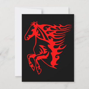 Flaming Fire Red Bronco Mustang Wild Horse