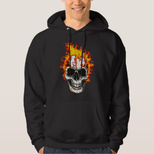 Flaming Fire Skull Hoodie