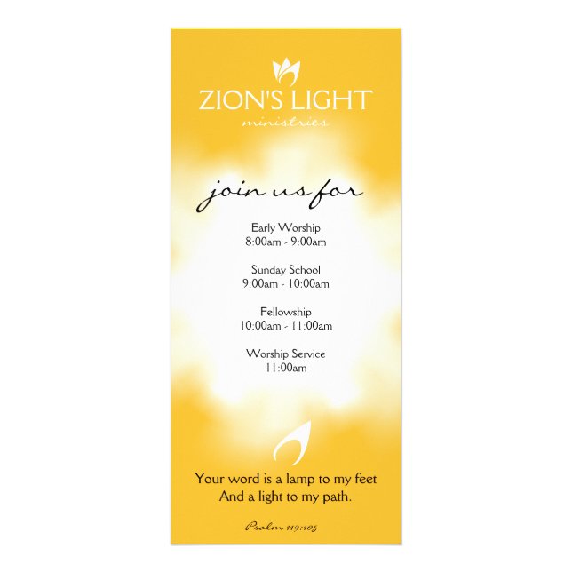 Flaming Fire (white flames) Rack Card (Front)