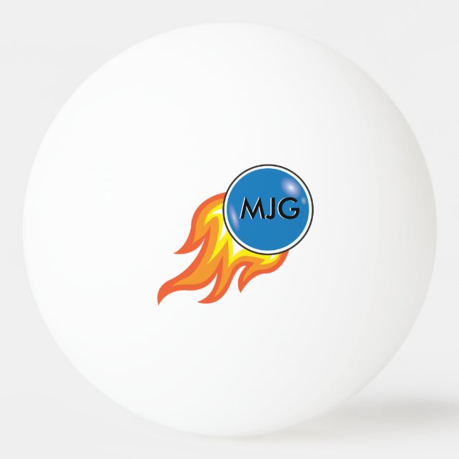 Flaming Fireball Personalized Ping Pong Ball (Back)