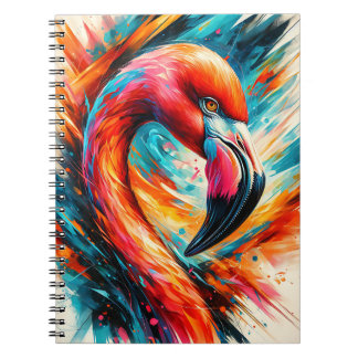 Flaming Firebird – Bold Abstract Flamingo Art Notebook