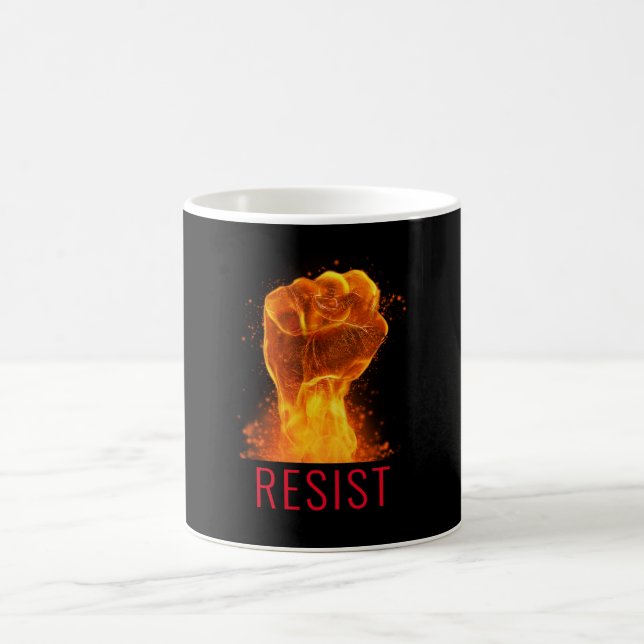 Flaming Fist Resist Customizable Coffee Mug (Center)