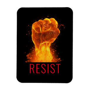 Flaming Fist Resist Customizable Magnet