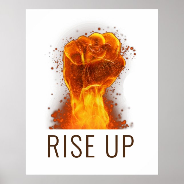 Flaming Fist Rise Up Poster (Front)
