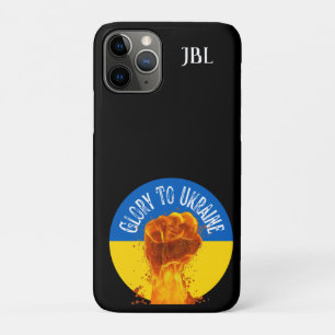 Flaming Fist Ukraine Flag Resistance Monogram  iPhone 11 Pro Case