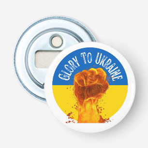 Flaming Fist Ukraine Flag Resistance Support Bottle Opener