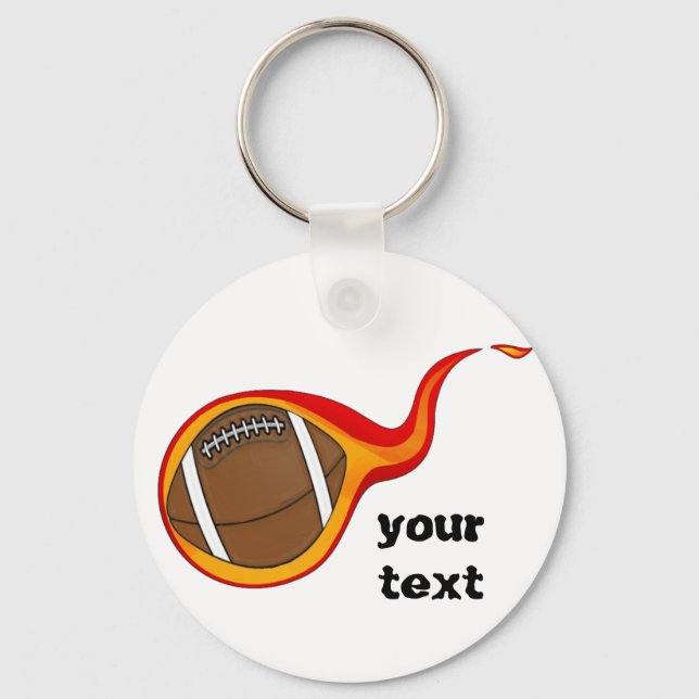 flaming football ball keychain (Front)