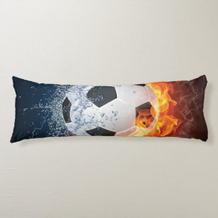 Flaming Football/Soccer Ball Throw Pillow