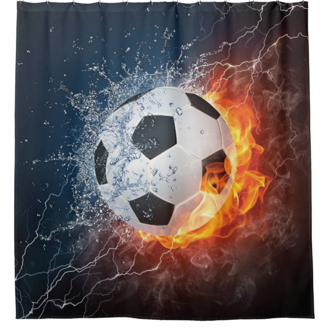 Flaming Football/Soccer Ball Throw Pillow (Front)