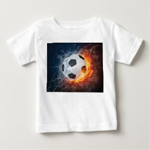 Flaming Football/Soccer Ball Throw Pillow Baby T-Shirt