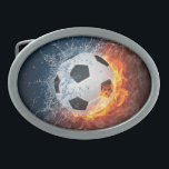 Flaming Football/Soccer Ball Throw Pillow Belt Buckle<br><div class="desc">Flaming Football/Soccer Ball</div>