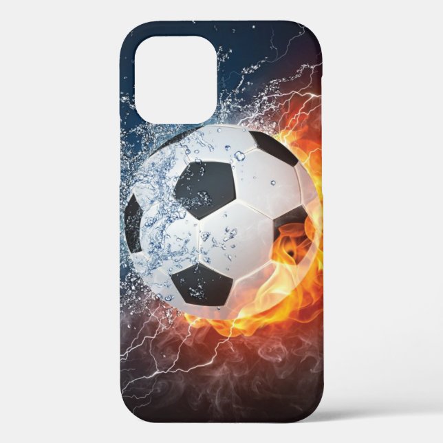 Flaming Football/Soccer Ball Throw Pillow Case-Mate iPhone Case (Back)