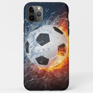 Flaming Football/Soccer Ball Throw Pillow iPhone 11 Pro Max Case