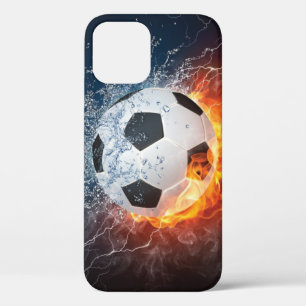 Flaming Football/Soccer Ball Throw Pillow iPhone 12 Pro Case