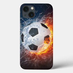 Flaming Football/Soccer Ball Throw Pillow iPhone 13 Case