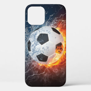 Flaming Football/Soccer Ball Throw Pillow iPhone 12 Case