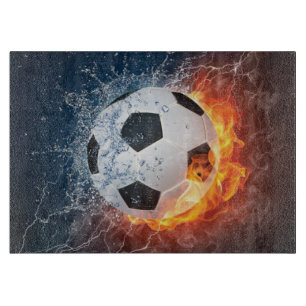 Flaming Football/Soccer Ball Throw Pillow Cutting Board