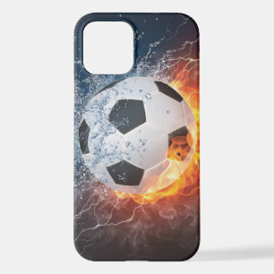 Flaming Football/Soccer Ball Throw Pillow iPhone 12 Case
