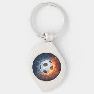 Flaming Football/Soccer Ball Throw Pillow Keychain