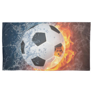 Flaming Football/Soccer Ball Throw Pillow Pillowcase