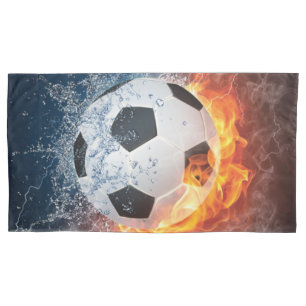 Flaming Football/Soccer Ball Throw Pillow Pillowcase