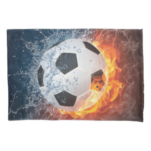 Flaming Football/Soccer Ball Throw Pillow Pillowcase