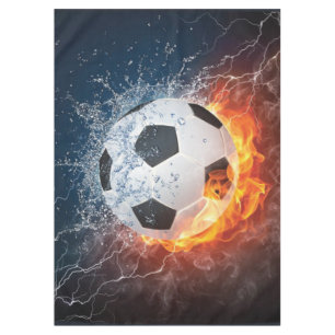 Flaming Football/Soccer Ball Throw Pillow Tablecloth