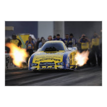 Flaming Funny Car Drag Racer Sports