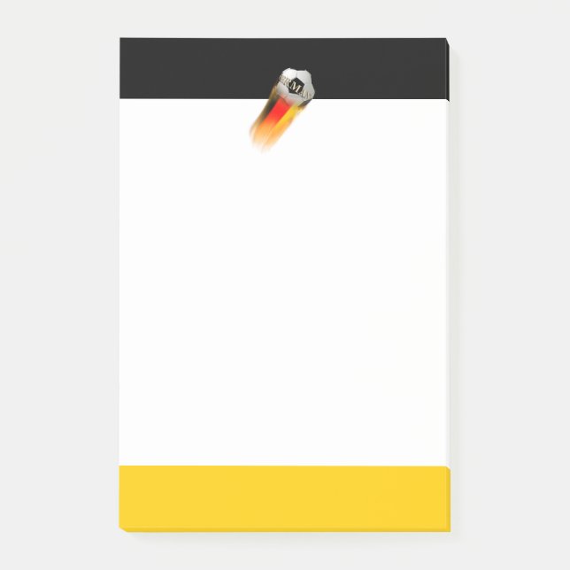 Flaming Germany Soccer Ball on Flag Post-it Notes (Front)