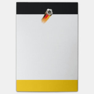 Flaming Germany Soccer Ball on Flag Post-it Notes