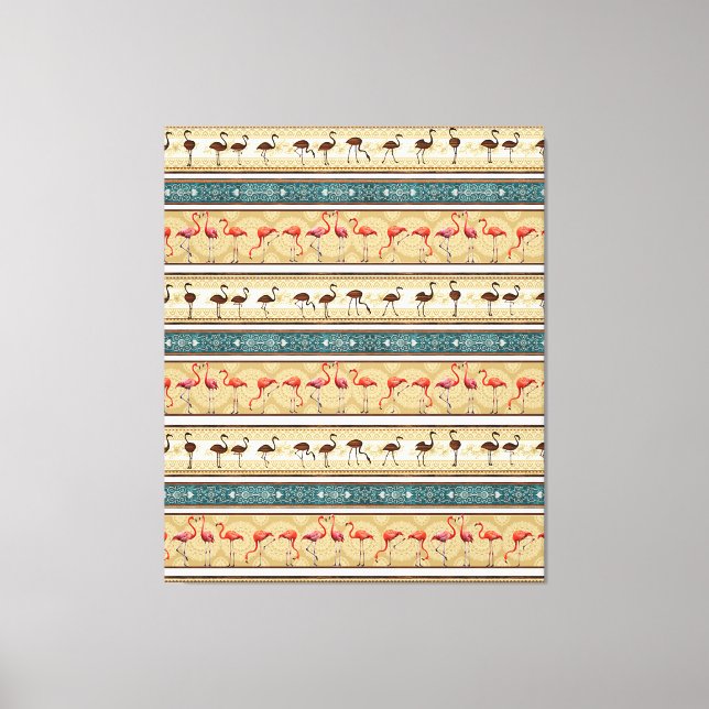 Flaming Go Lover Gift, Cute Flamingo Pattern Gift Canvas Print (Front)