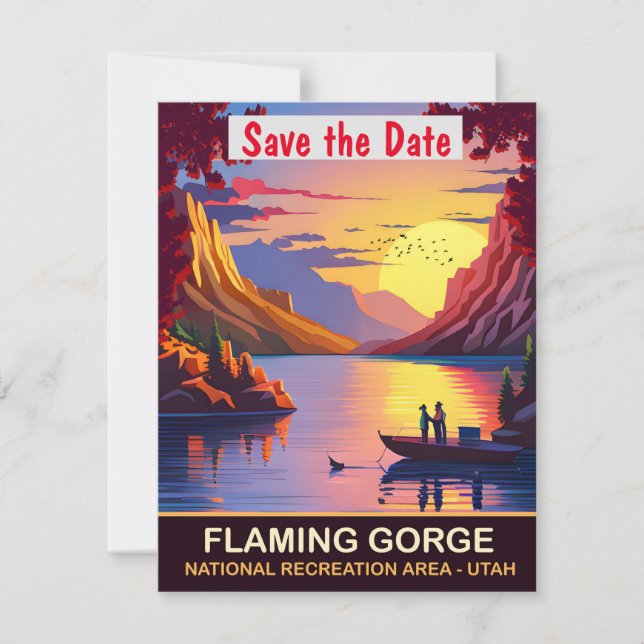 Flaming Gorge Utah Canyon Wedding Invitation (Front)