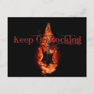 Flaming Guitar Postcard