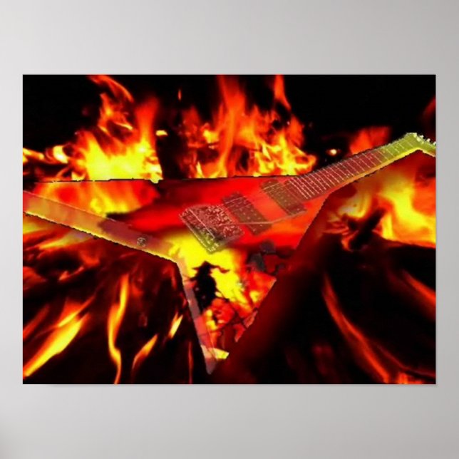 Flaming Guitar Poster (Front)