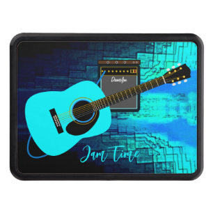 Flaming Guitar Trailer Hitch Cover
