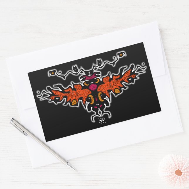 Flaming harpy colourful cool sketch v2 sticker (Envelope)