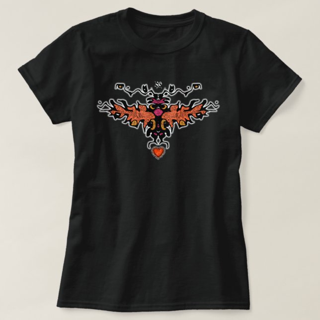 Flaming harpy colourful cool sketch v4 T-Shirt (Design Front)